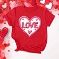 thumbnail image 1 of VKOYWKM Valentine's Day Tops for Women Romantic Love Heart Graphic Tees Short Sleeve Crew Neck Loose Fit Holiday T-Shirts Valentines Day Gifts Tops, 1 of 4