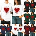 thumbnail image 1 of VKOYWKM Valentine's Matching Couples T Shirts Love Heart Print Graphic Tees Short Sleeve Loose Fit Spring Tops Holiday Crewneck Valentine's Day Shirt, 1 of 5