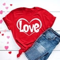 thumbnail image 1 of VKOYWKM Valentine's T-Shirt for Women Romantic Love Graphic Tees Tops Holiday Crewneck Loose Fit Valentines Day T Shirts, 1 of 5