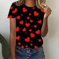 thumbnail image 1 of VKOYWKM Valentines Day T Shirts for Women Romantic Love Graphic Tees Short Sleeve Casual Crew Neck Love Heart T-Shirts Happy Valentines Day Shirts, 1 of 4
