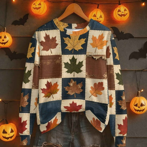 VKOYWKM Women Sweatshirt Thanksgiving Graphic Sweatshirts Fall Long Sleeve Crewneck Sweatshirt Vintage Thankful Grateful Blessed Pullover