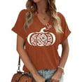 thumbnail image 1 of VKOYWKM Women Thanksgiving Shirts Pumpkin Graphic T Shirts V Neck Fall Tops Holiday Short Sleeve Thankful Grateful Blessed Tshirts, 1 of 4