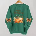 thumbnail image 1 of VKOYWKM Women's Happy Thanksgiving Sweatshirt Funny Letter Pumpkin Print Long Sleeve Crewneck Fall Pullover Tops, 1 of 5