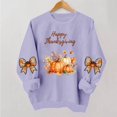 thumbnail image 1 of VKOYWKM Women's Happy Thanksgiving Sweatshirt Funny Letter Pumpkin Print Long Sleeve Crewneck Fall Pullover Tops, 1 of 5