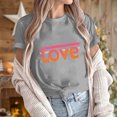 thumbnail image 1 of VKOYWKM Women's Heart T Shirts Valentine T-Shirts Romantic Heart Graphic Tees Holiday Tops Short Sleeve Loose Fit Spring T-Shirt Romantic Crew Neck Valentine Tshirt Shirts, 1 of 6