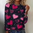 thumbnail image 1 of VKOYWKM Women's Valentine Tops Long Sleeve Love Graphic Tees Romantic Valentne Shirt Crew Neck Holiday Party Blouses, 1 of 4