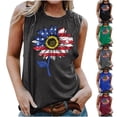 thumbnail image 1 of VKOYWKM Womens American Flag Tank Tops 4th of July Independence Day Tank Tops Graphic Tank Shirts Sleeveless Casual Crew Neck Patriotic Tops, 1 of 5