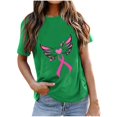 thumbnail image 1 of VKOYWKM Womens Breast Cancer Tshirts Breast Cancer Awareness T-Shirts Pink Ribbon T-Shirts Inspirational Breast Cancer Crew Neck Short Sleeve Tee Tops, 1 of 3