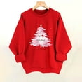 thumbnail image 1 of VKOYWKM Womens Christmas Tree Print Sweatshirts Christmas Crewneck Oversized Sweatshirt Merry Xmas Long Sleeve Cute Pullover Tops Holiday Family Christmas Sweatshirt, 1 of 5