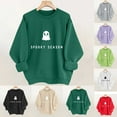 thumbnail image 1 of VKOYWKM Womens HalloweenSweatshirt Cute Spooky Ghost Graphic Sweatshirts Crewneck Long Sleeve Fall Pullover Tops Halloween Party Outfits for Women, 1 of 8