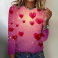thumbnail image 1 of VKOYWKM Womens Love Heart Tops Valentines Day T-Shirts Long Sleeve Tops Cute Love Graphic Tees Loose Fit Spring T-Shirt Holiday Tops Romantic Crew Neck Valentine's Day Tshirts, 1 of 4