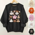 thumbnail image 1 of VKOYWKM Womens Oversized Sweatshirt Halloween Cute Ghost Graphic Sweatshirt Party Tops Fall Long Sleeve Crewneck Sweatshirts Vintage 90s Halloween Sweatshirt, 1 of 5