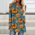 thumbnail image 1 of VKOYWKM Womens Tops Thanksgiving Shirts Pumpkin Print Long Sleeve Fall T-Shirt Thankful Crew Neck Blessed Tunic Tops, 1 of 5