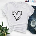 thumbnail image 1 of VKOYWKM Womens Valentine Tshirts Heart Graphic Tees Valentine Gift Top Short Sleeve Casual Crew Neck Holiday Tshirts, 1 of 7