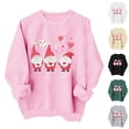 thumbnail image 1 of VKOYWKM Womens Valentines Day Sweatshirt Cute Heart Print Pullover Oversized Long Sleeve Crew Neck Valentine Holiday Sweatshirts, 1 of 7
