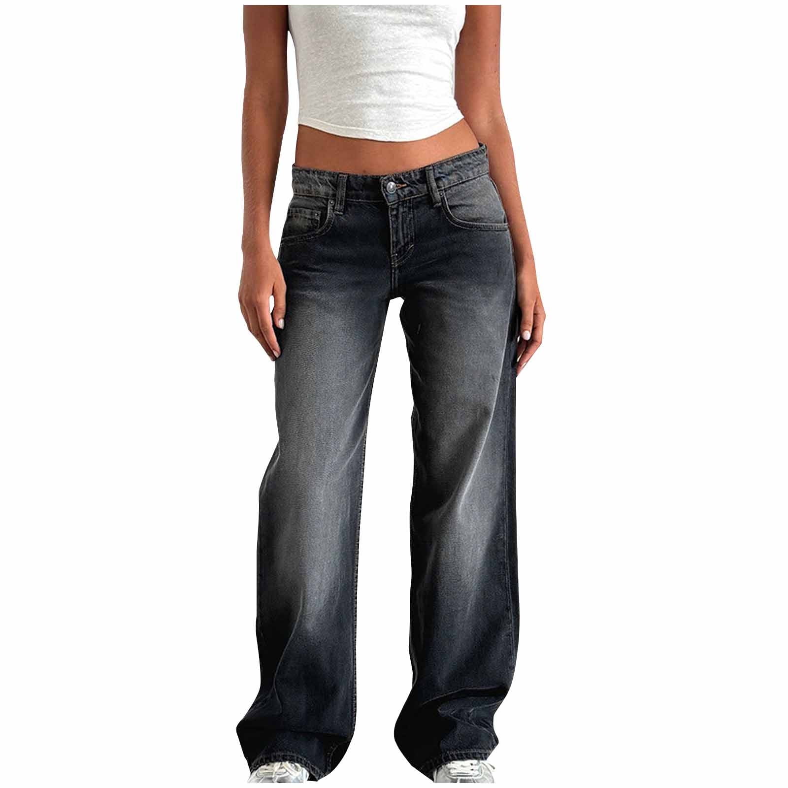 European And American Women's Jeans with Holes, Wide Leg Pants, Women's Pants