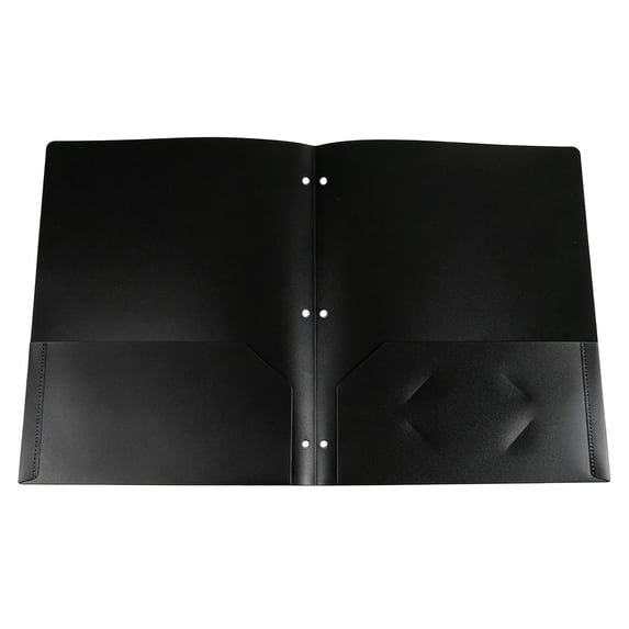 VKQNRGS 1Pc Pocket Folder with Metal Prongs & Built-in Card Slot, 2 Pockets Poly File Folders with 3 Metal Brad Fasteners, Smudge & Tear Folder, Assorted Color for Ofice & S-chool