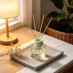 VKQNRGS 1Pcs Fragrance Glass Diffuser Bottles Diffuser Jars with caps and Rattan Stick Fragrance Accessories use for DIY Replacement Reed Diffuser Sets,Green