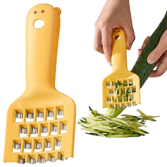 VKQNRGS Multifunction Carrot Shredder,Handheld Vegetable Peeler Grater Tool,Stainless Steel Blade Kitchen Slicer Design,Efficient Veggie Cutting Device,Home Cooking Use,Yellow