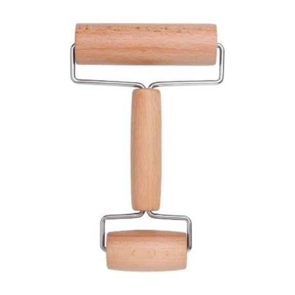 VKQNRGS Small Rolling Pin,Wooden Dough Roller T-Shape Pastry Roller,Non-Stick Pizza Dough Roller for Baking Cookies Pizza Pie Fondant,Multifunctional Pizza Roller Tool,18.5cm