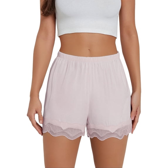 VKQNRGS Women's Pettipants Slip Shorts - Lace Trim Anti-Chafing Boyshorts for Dresses,Seamless Full Coverage Underwear, XL