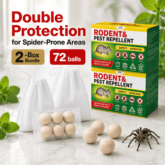 VKY~Peppermint Oil Spider RepellentBalls 72 Pack ,rodentrepellent for House Garage to Get Rid of Spiders Outdoor Indoor– Natural Deterrent for Home, Garage, Car