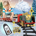 thumbnail image 1 of VKZON Remote Control Train Set,Lights And Sounds Railway w/ Steam Locomotive Engine Rechargeable Electric Train Toy, RC Cargo Cars For Age 3 4 5 6 + Kids Boys Girls, 1 of 6