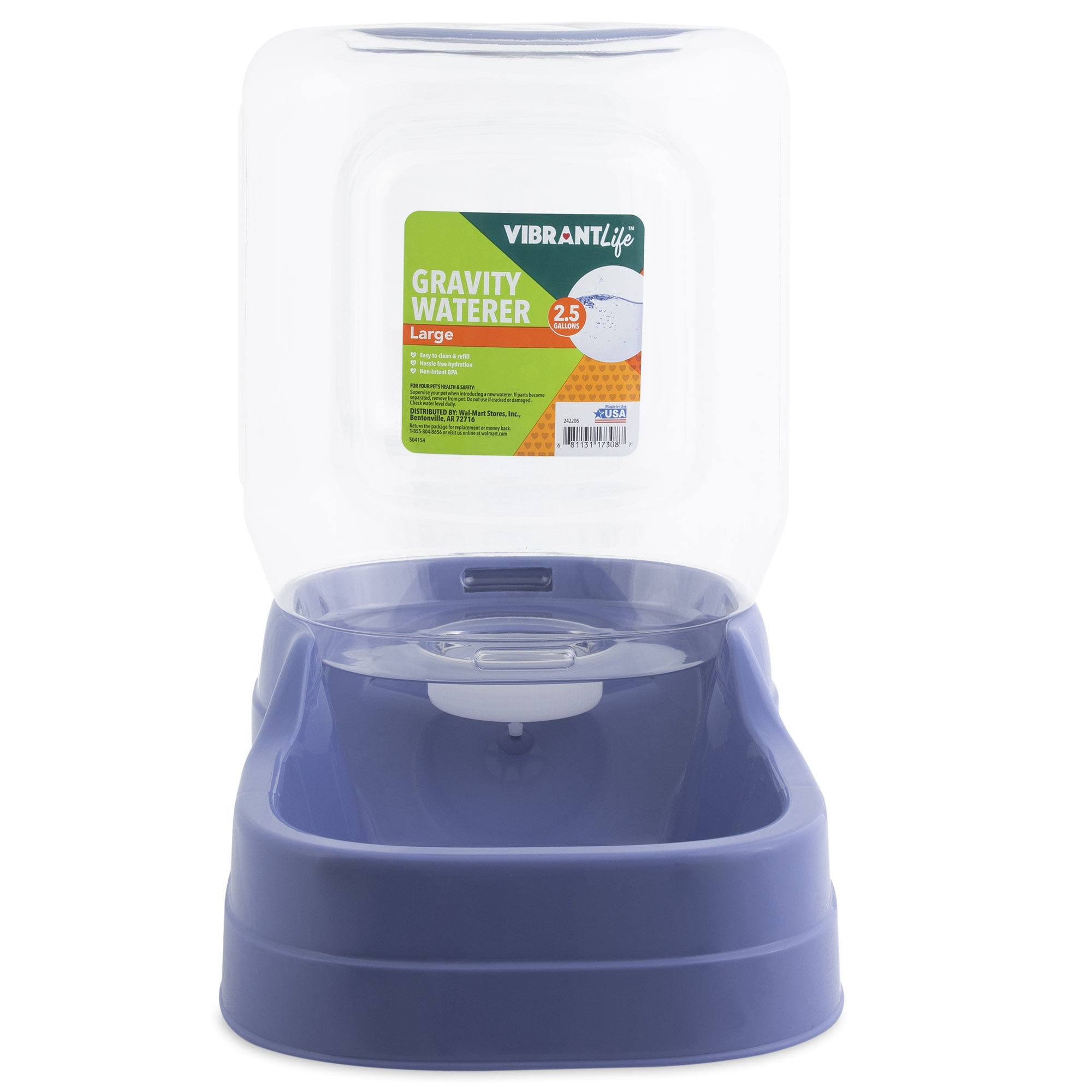 VL 2.5 GALLON PET GRAVITY WATERER, STONE WASH BLUE