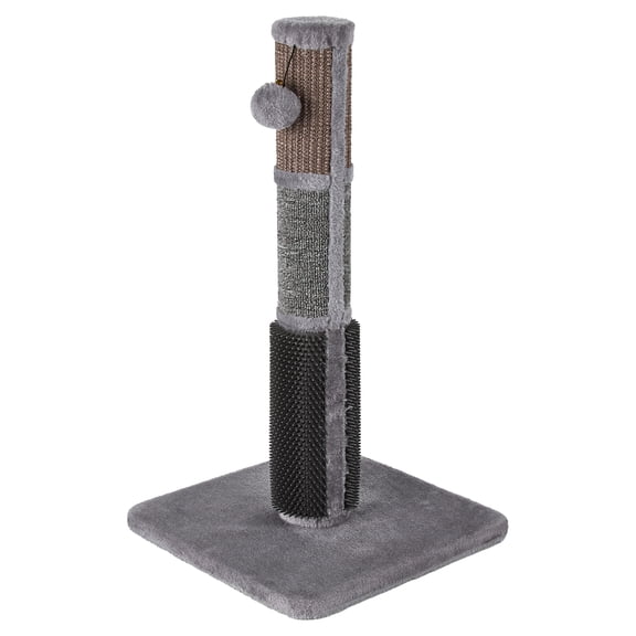 Vibrant Life 3-Surface Cat Scratching Post with Built-In Massager, Gray, 24"