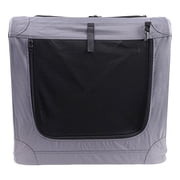 Vibrant Life Dog Crate, Foldable, Soft Sided, Breathable Mesh, 3 Zippered Doors, Gray, 36"