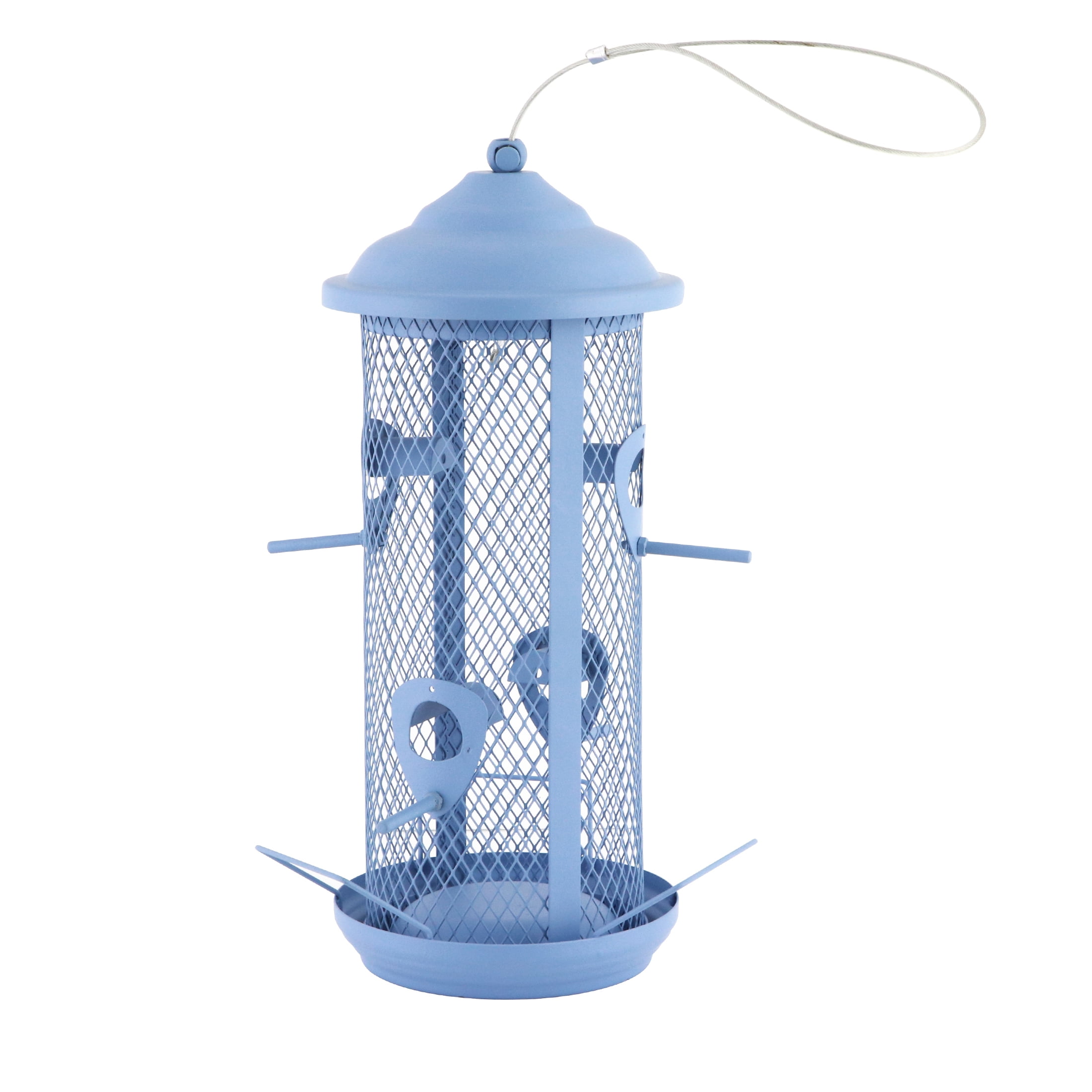 Vibrant Life 4-Perch Peanut and Sunflower Bird Feeder, Blue