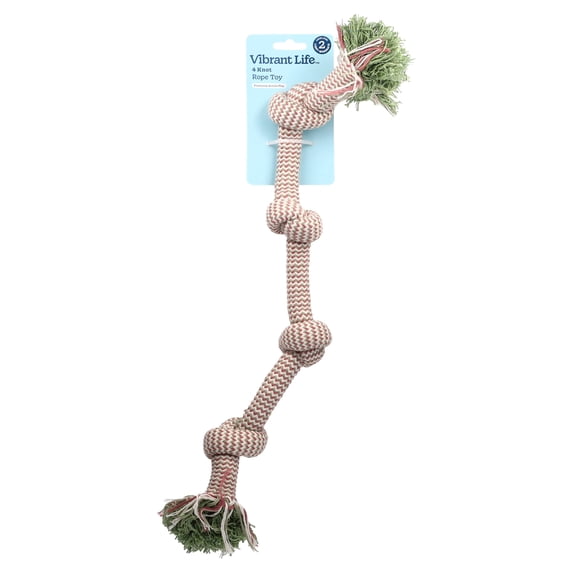 Vibrant Life Multicolor 4-Knot Rope Dog Toy, Chew Level 2