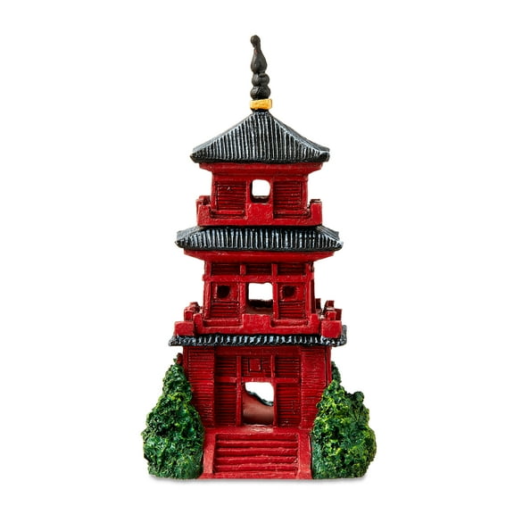 Vibrant Life Pagoda Aquarium Decor, Multicolor, 3.27" x 3.15" x 5.71"