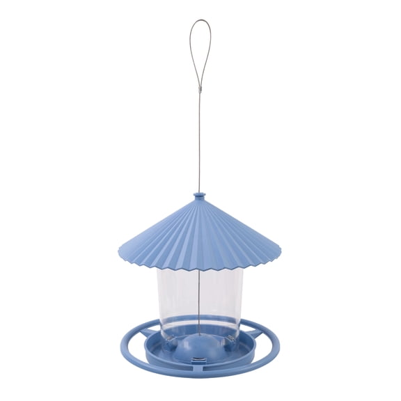 Vibrant Life Blue Hanging Hopper Bird Feeder with Large Capacity, 5 lbs