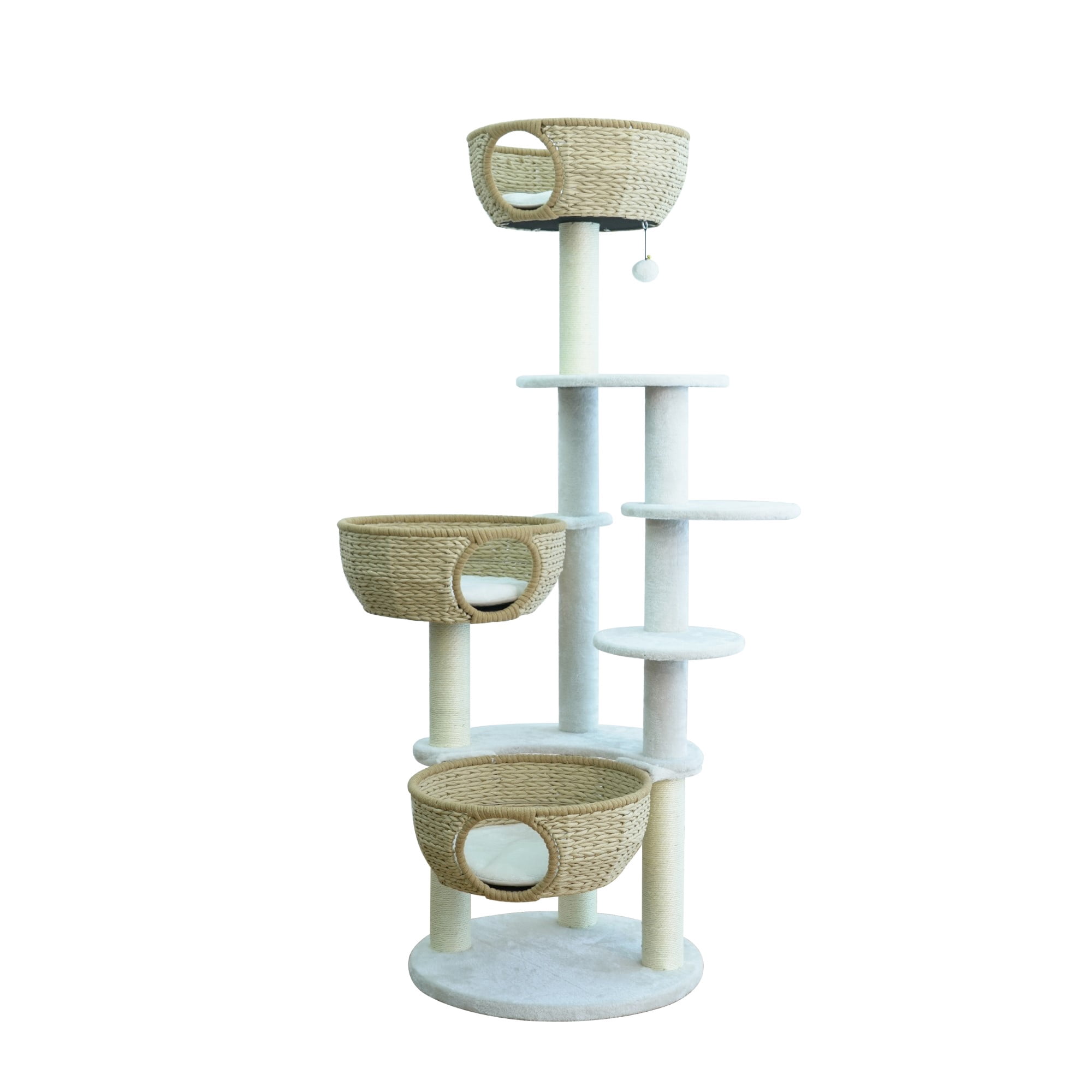Vibrant Life Large 6-Level 67" Baskets Cat Tree, Beige