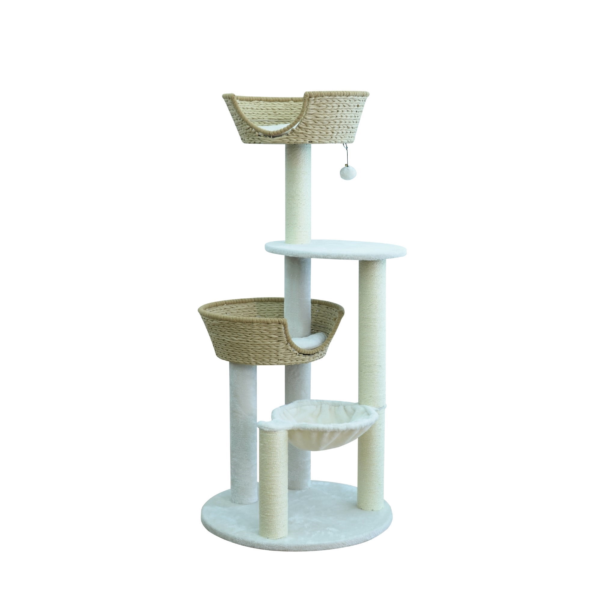 Vibrant Life Medium 5-Level 52" Baskets Cat Tree with Hammock, Beige