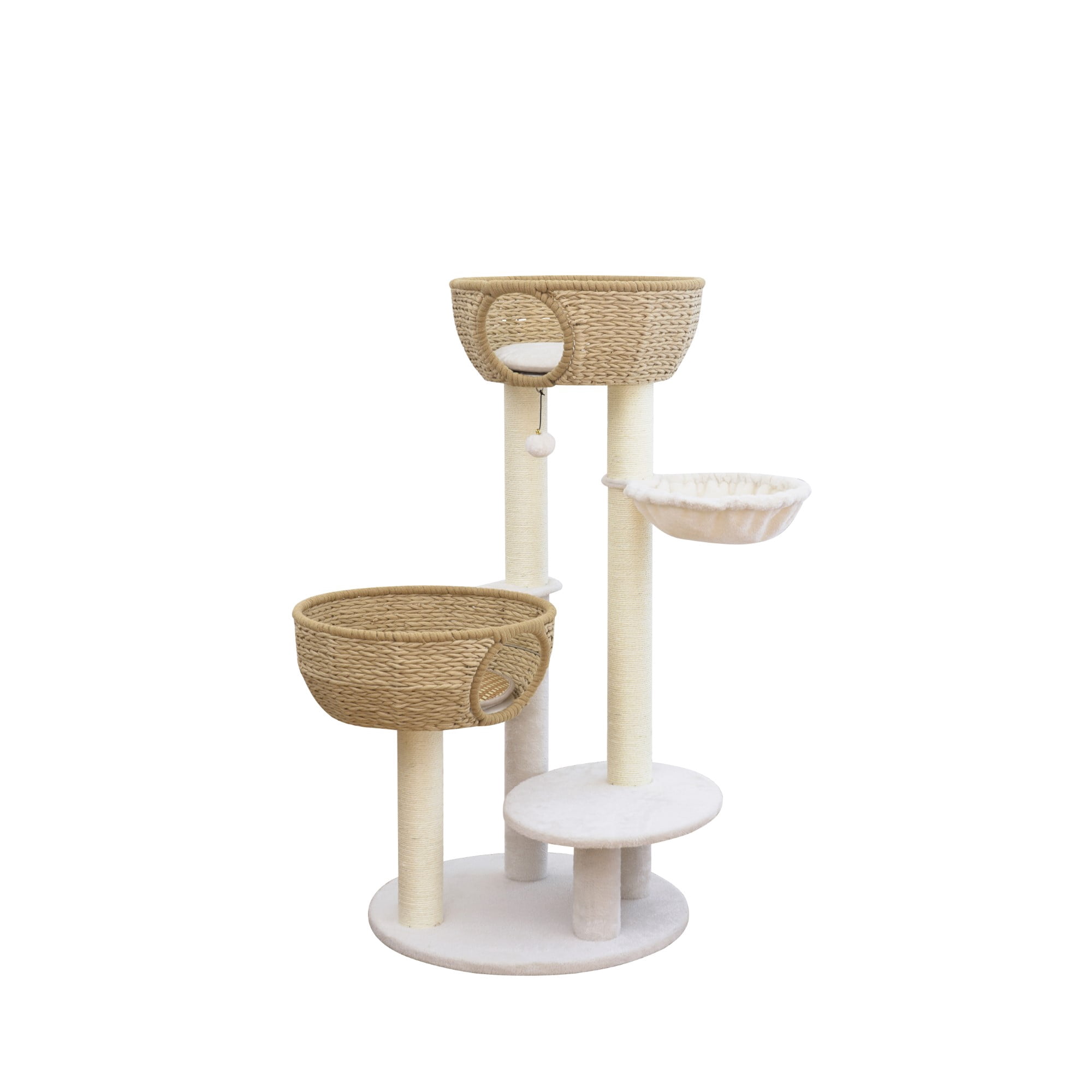 Vibrant Life Small 5-Level 47" Baskets Cat Tree with Hammock, Beige