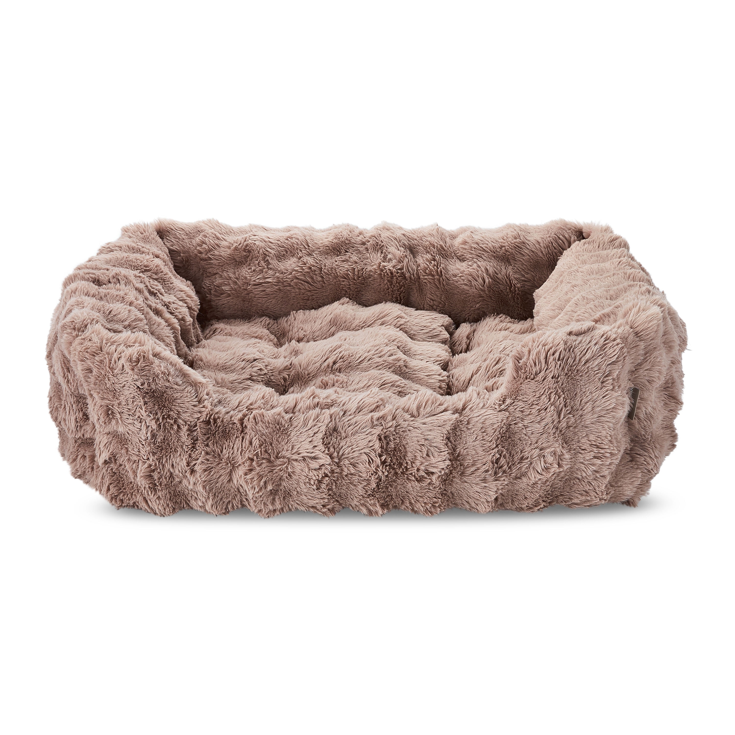 Vibrant Life Large Bubble Faux Fur Orthopedic Cuddler Pet Bed, Tan, 30" x 27"
