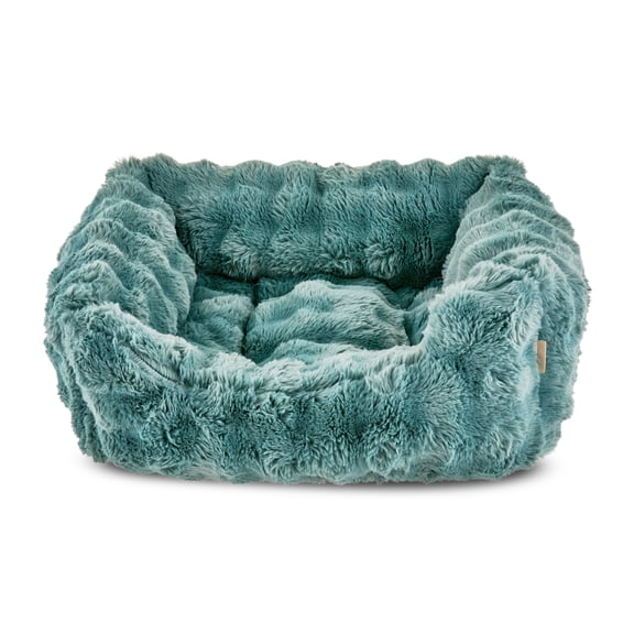 Vibrant Life Medium Bubble Faux Fur Orthopedic Cuddler Pet Bed, Blue, 24" x 20"