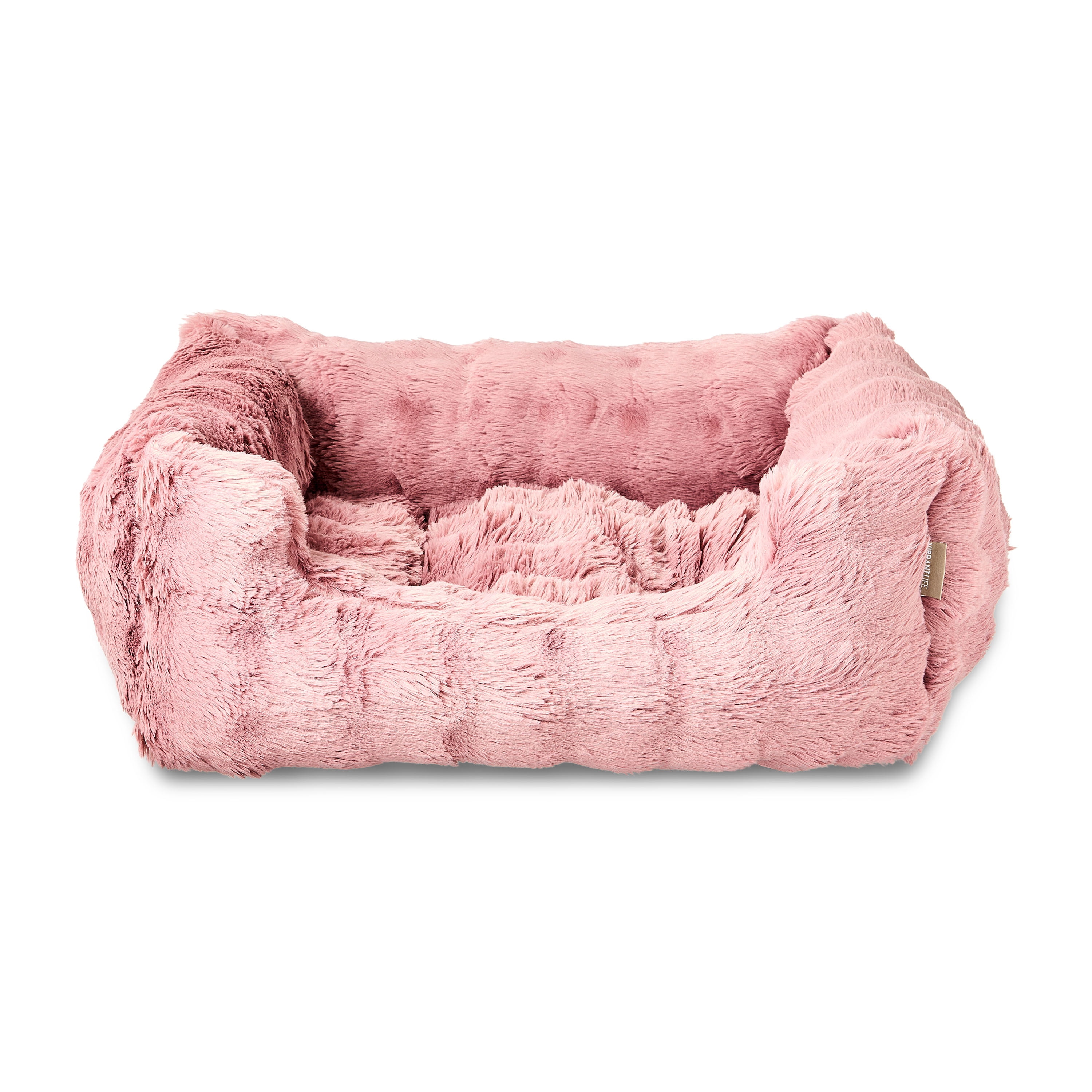 Vibrant Life Medium Bubble Faux Fur Orthopedic Cuddler Pet Bed, Pink, 24" x 20"