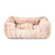 Vibrant Life Medium Bubble Faux Fur Orthopedic Cuddler Pet Bed, Tan, 24" x 20"
