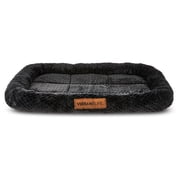 Vibrant Life Small Cozy Luxe Crate Mat Pet Bed, Dark Gray, 24" x 18"