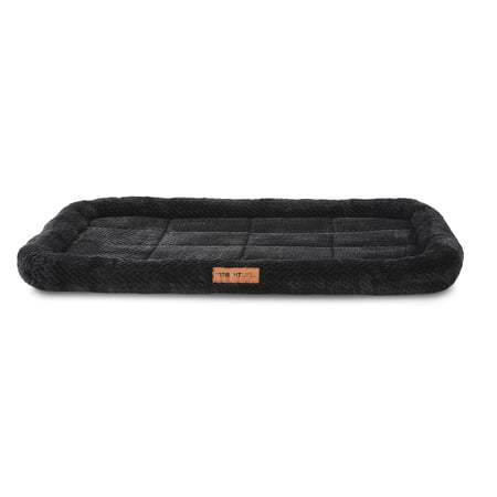 Vibrant Life Large Cozy Luxe Crate Mat Pet Bed, Dark Gray, 36" x 27"