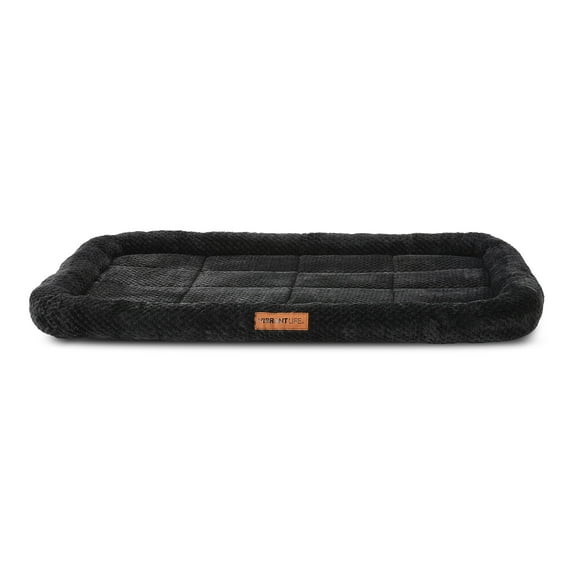 Vibrant Life Extra Large Cozy Luxe Crate Mat Pet Bed, Dark Gray, 42" x 34"