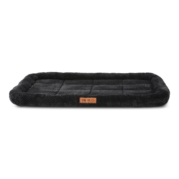 Vibrant Life Extra Large Cozy Luxe Crate Mat Pet Bed, Dark Gray, 42" x 34"