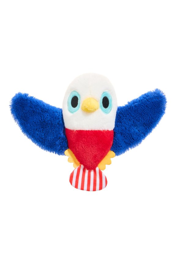 BARK Vibrant Life USA Eagle Dog Toy with Squeaker, Crinkle Wings and Tail