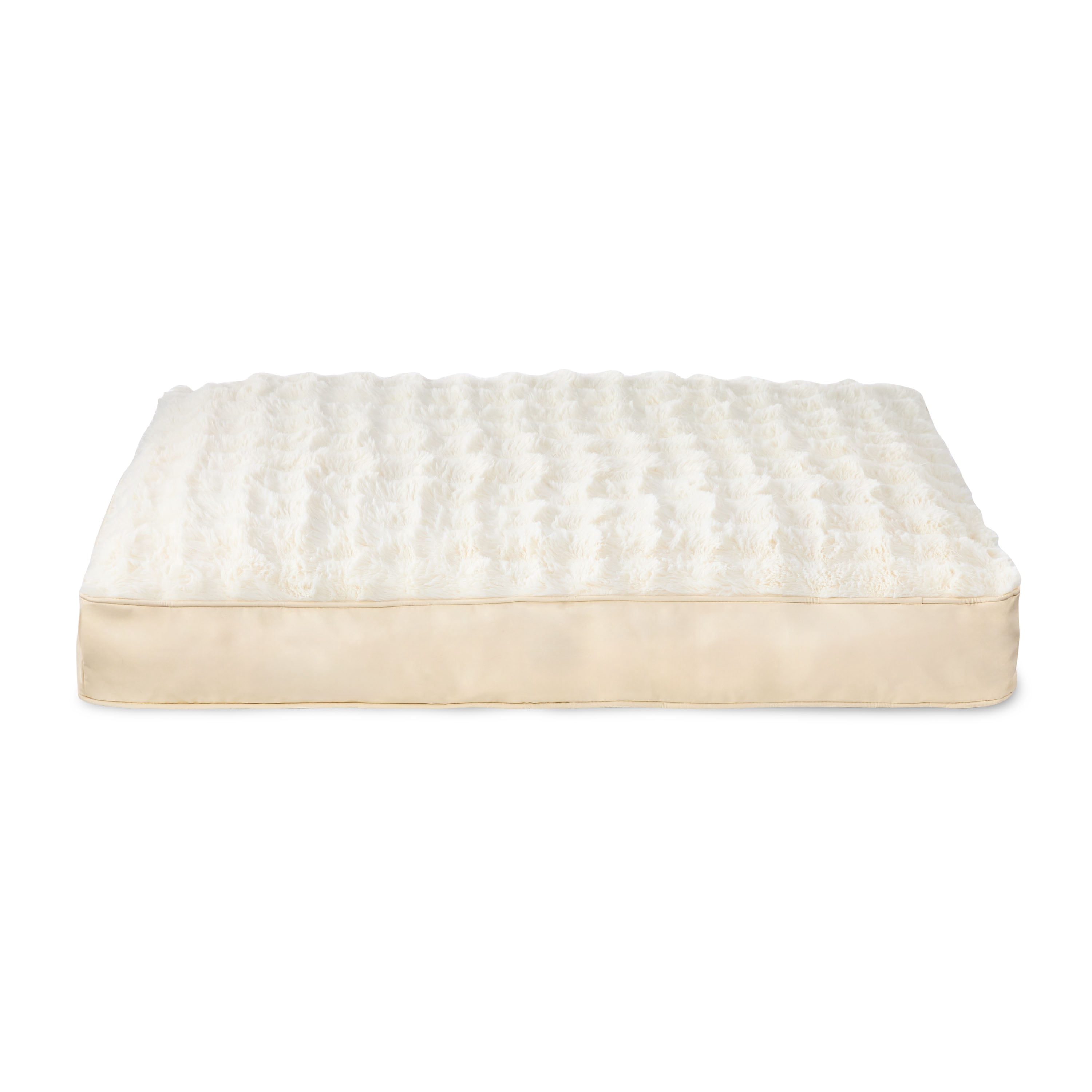 Vibrant Life Large Faux Leather Orthopedic Pet Bed, Tan, 40" x 27"