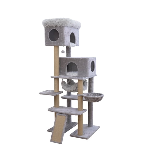 Vibrant Life 7-Level Heavy Duty Cat Tree, Gray, 72"