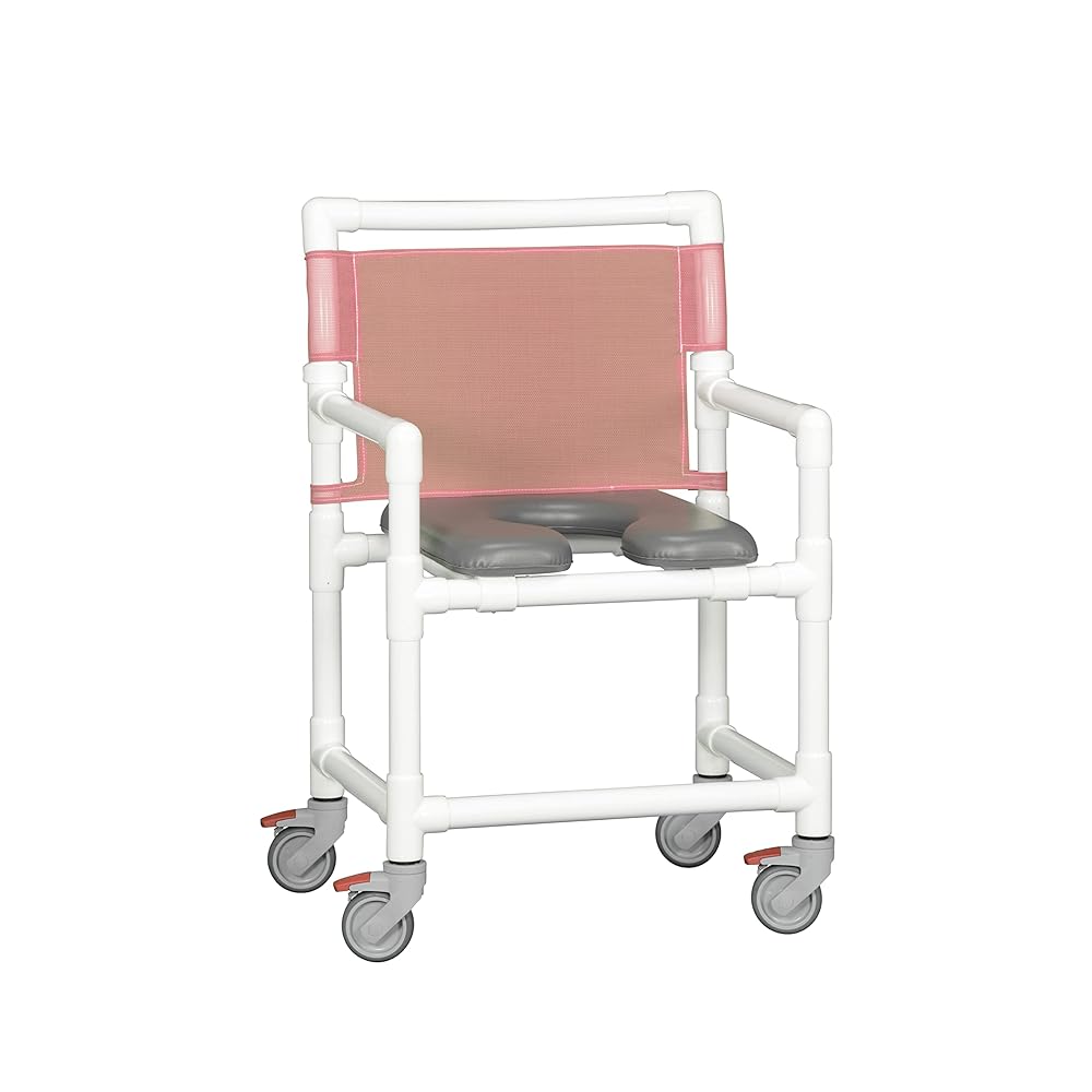 VL OF9200 MIDSize (Wide) Rolling Shower Chair 350LBS Capacity (Gray