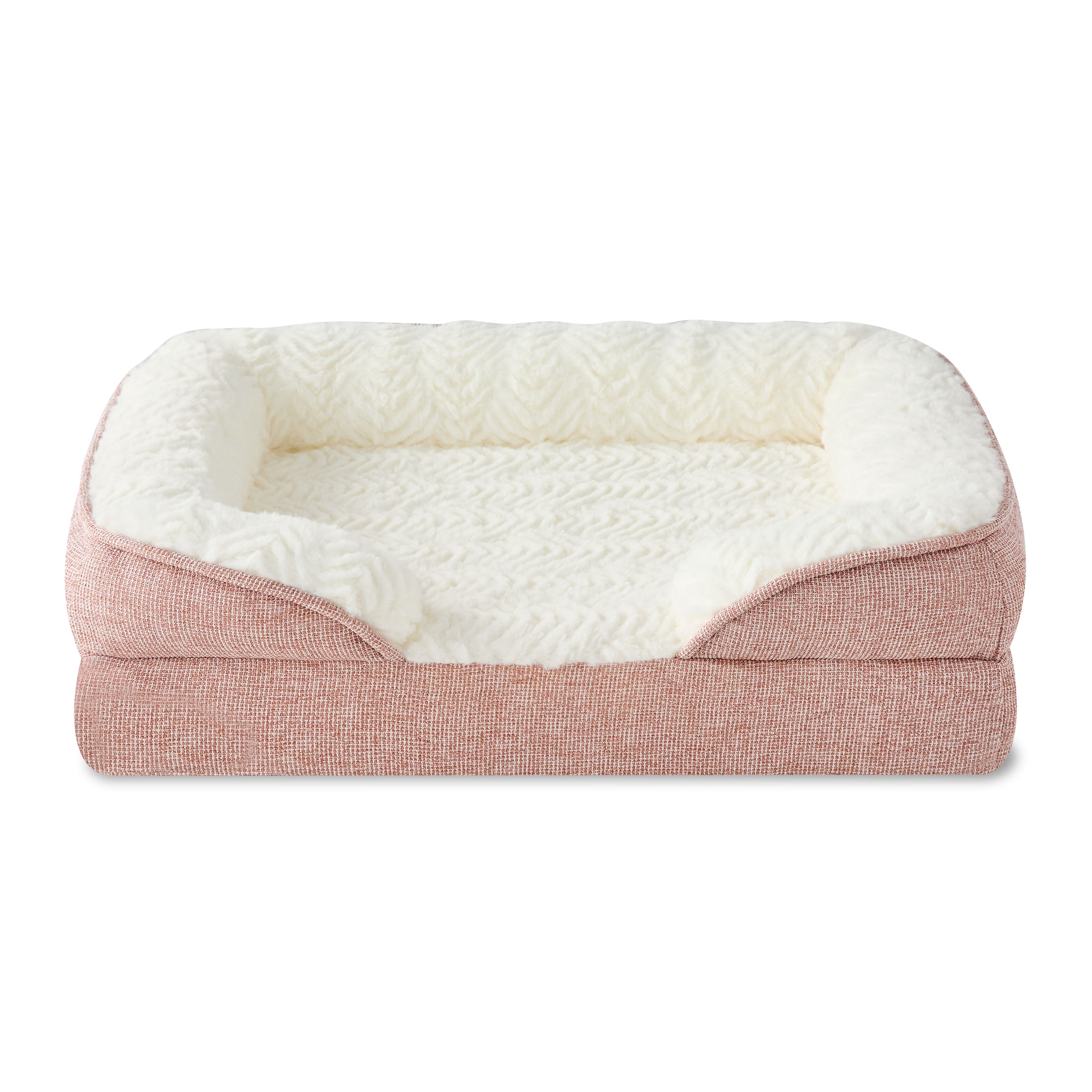 Vibrant Life Extra Small Orthopedic Bolster Dog Bed, Pink, 15" x 20"